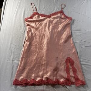 Y2K Vintage Sexy Victoria’s Secret Pink Lace Slip Dress Size M